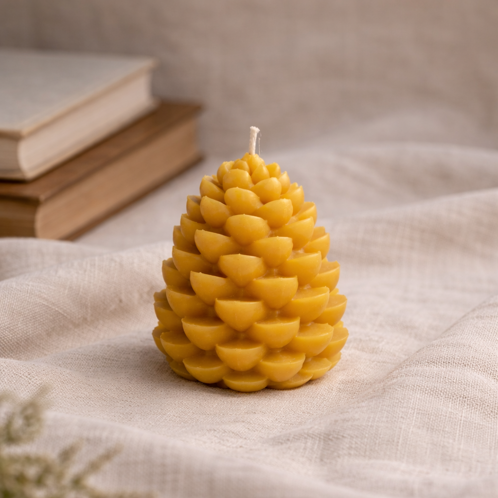 Pinecone Beeswax Candle